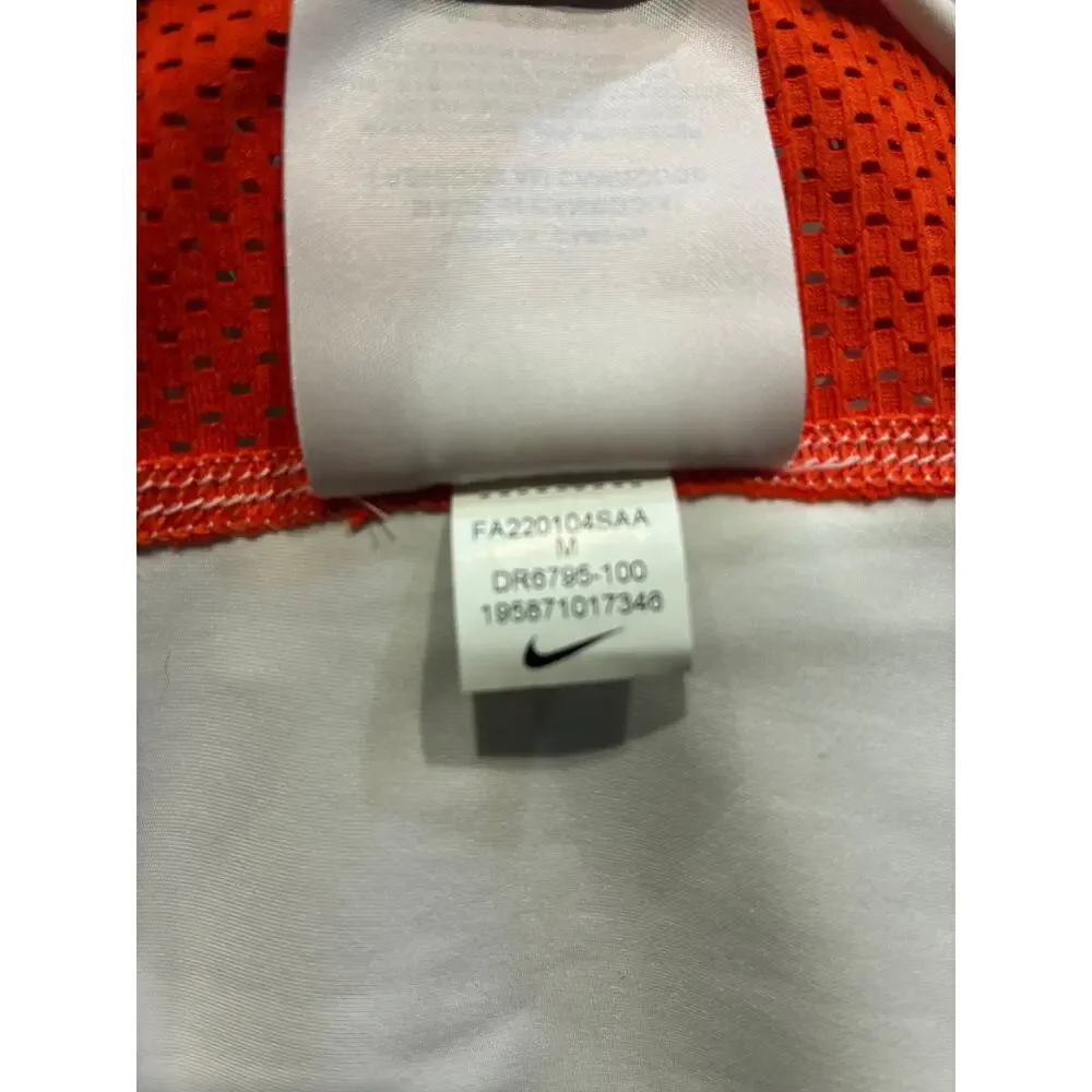 Nike Dri-FIT Mesh Racerback Tank Women’s M White Orange Running Workout Top